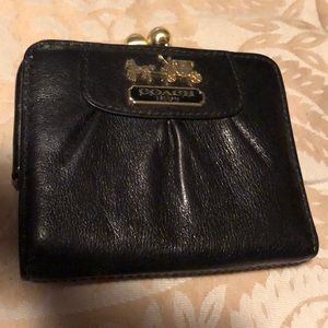 Coach Black Button Closure Wallet